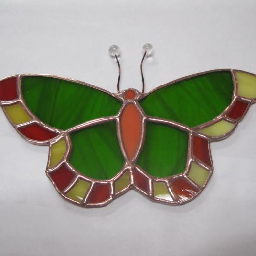 papillon vert en vitrail tiffany